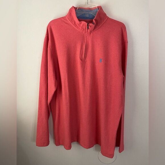 IZOD Mens Salmon Color  Half Zip Sweatshirt Size XL - Picture 1 of 7